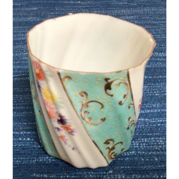 Vintage Unmarked Nippon Style Floral Flowers Cup Gold ~876A - Picture 3 of 7